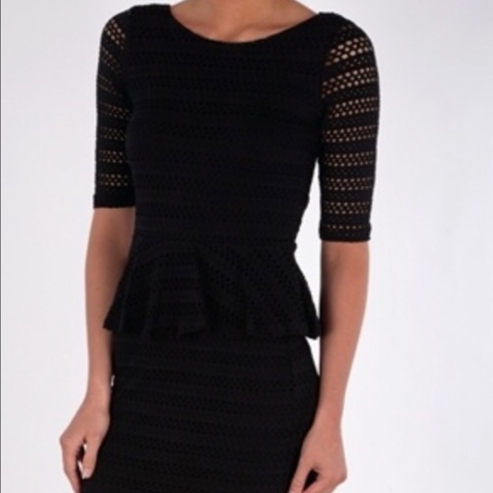 Black lace peplum dress